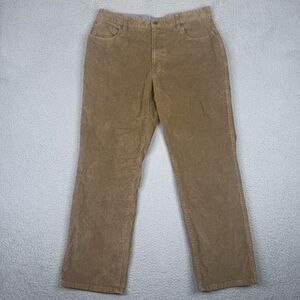 LL Bean Corduroy Pants Mens 35x30 Brown Natural Fit Stretch Country 502838 Gorp
